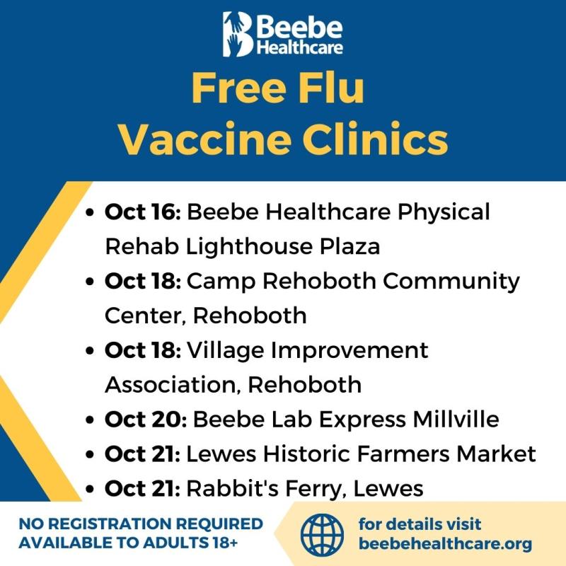 Beebe Hosting Free Flu Shot Clinics! Cape Gazette